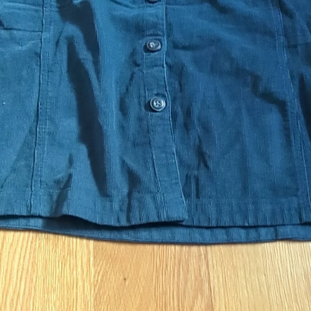 Toad&Co Scouter Cord Jumper Dress Large Navy/Teal Y2K CabinCore Cottage Prairie - Picture 5 of 8